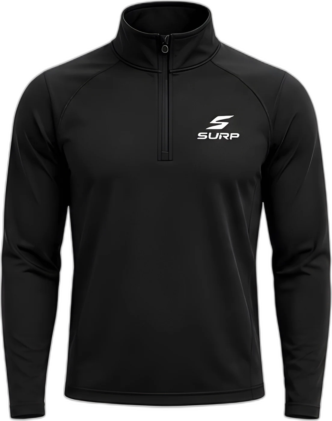 Black SURP quarter-zip top